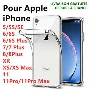 

COQUE EN SILICONE TRANSPARENTE IPHONE 11 PRO MAX 8 7 PLUS 6 SE 5S