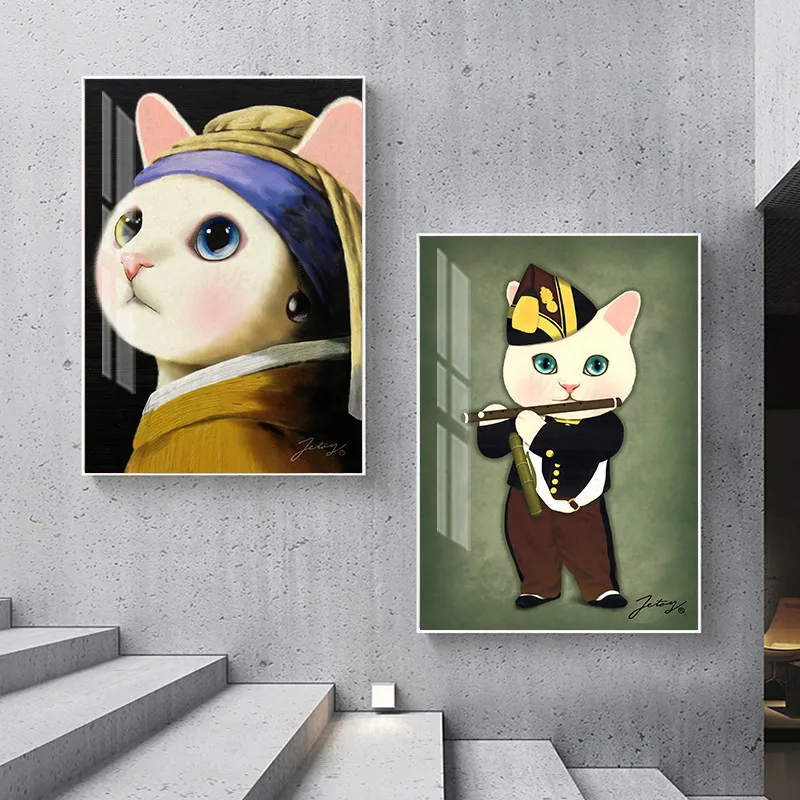 

Abstract Prank Famous Painting Girl with Pearl Earrings Canvas Art Modern Poster and Print for Living Room HD Wall Art Picture
