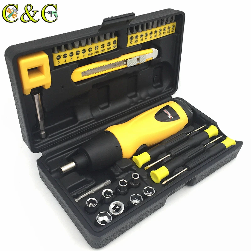 

36Pcs Dry Battery Electric Screwdriver Combination Set Mini Cordless Drill Household Repair Tool Kit