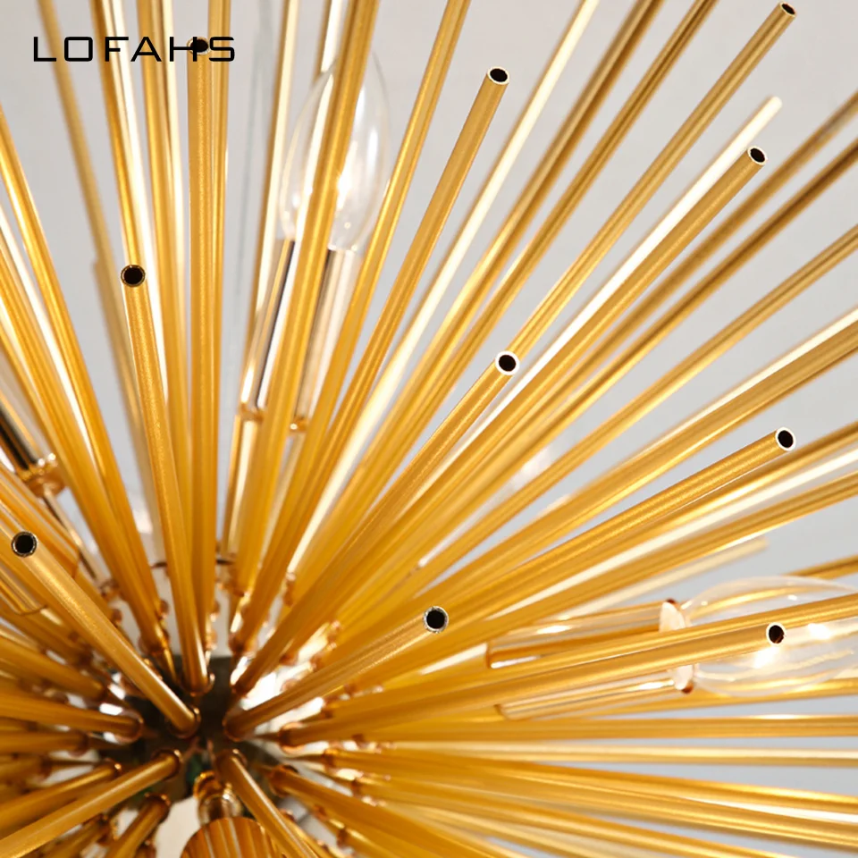 

New LOFAHS Modern prosperity Pendant Chandelier Golden Aluminum tube Chandelier Lighting for Living Room Business occasion