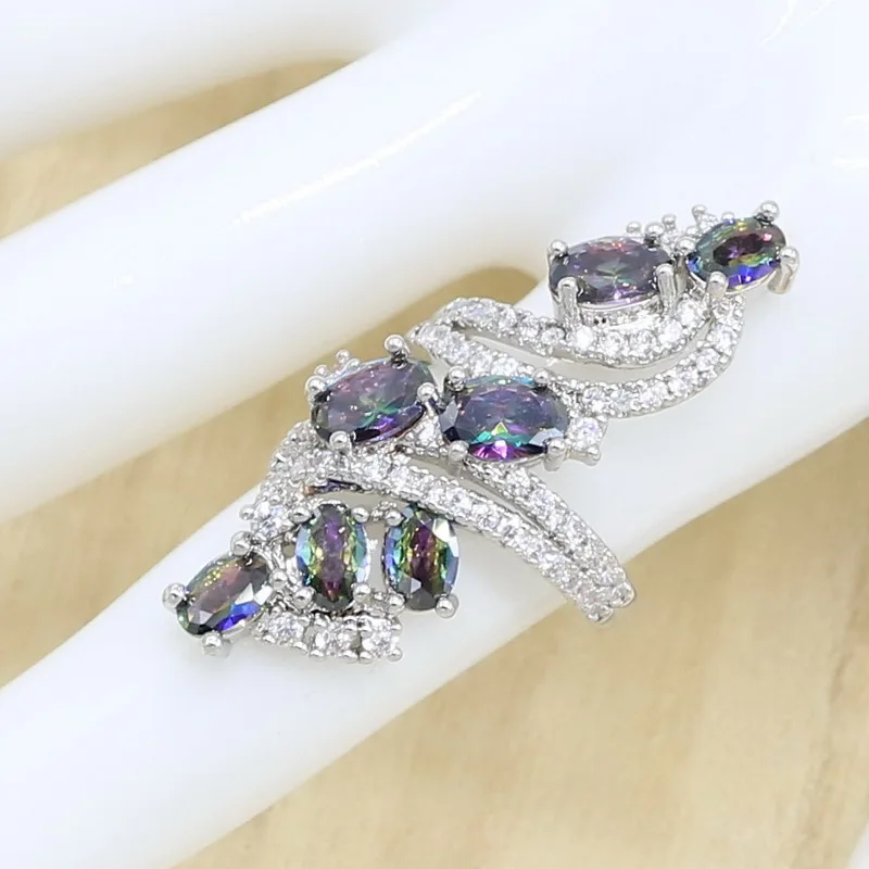 Разноцветные серьги подвески серебряного цвета|Ювелирные наборы для невесты| |