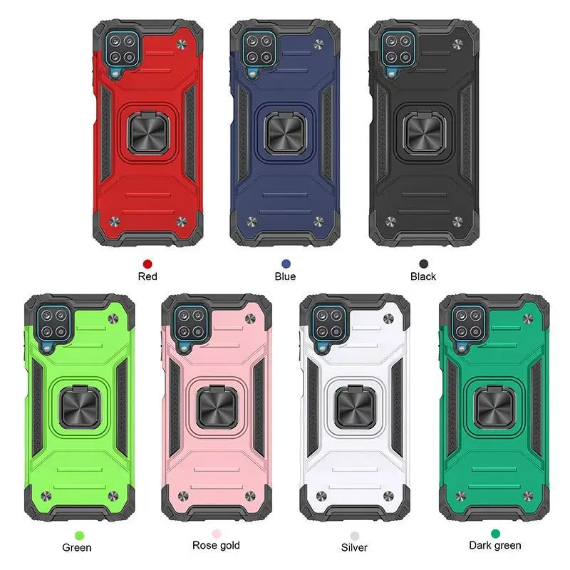 

For Samsung Galaxy A12 Case Hard PC Hybrid with Stand Ring Armor Shockproof Protective Back Cover Case for Samsung A12 Shell