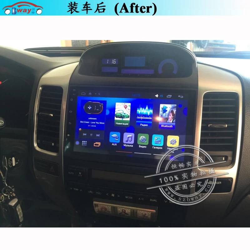 

9' 2din Android 9.1 Car radio stereo for Toyota Prado120 Land cruiser 120 2004-2009 car gps navi 2G+32G 4G internet Wifi