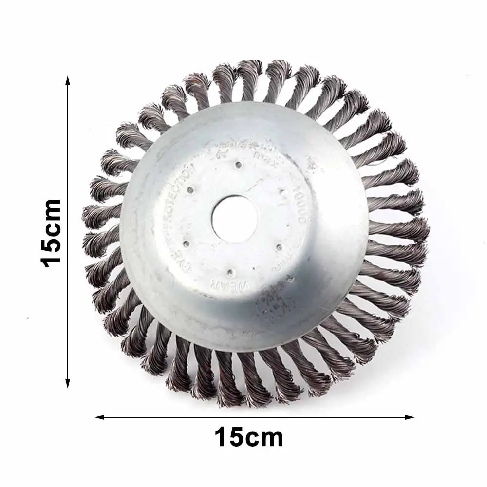 

150mm Steel Wire Grass Trimmer Head Rounded Edge Weed Trimmer Head Grass Brush Removal Grass Tray Plate For Lawnmower Tools