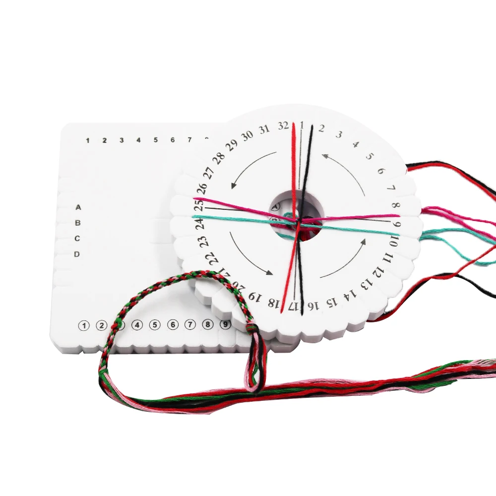 Круглый и квадратный браслет для вязания Kumihimo диск лоток Плетеный веревочный
