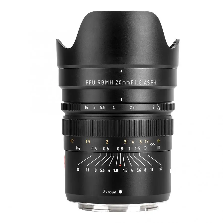 Lentes VILTROX 20 мм F1.8 полная Рамка Ручной объектив подходит для Z6 Z7 камеры s Камеры len