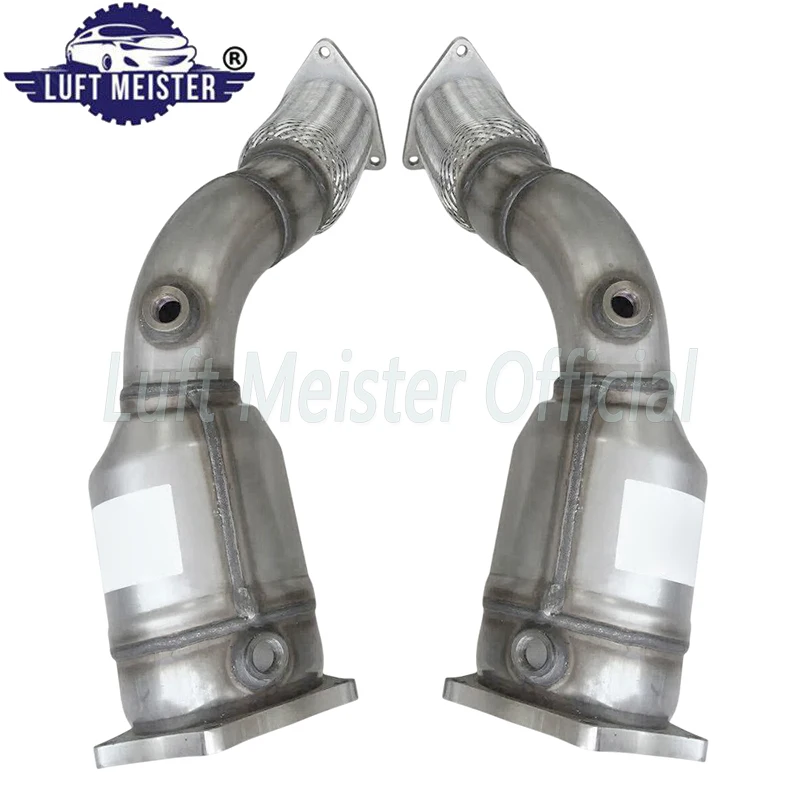 Пара передних каталитических преобразователей для Porsche Cayenne Turbo 4,8 T V8-Gas 2008-2010 выхлопной трубы 95511302150 95511302250