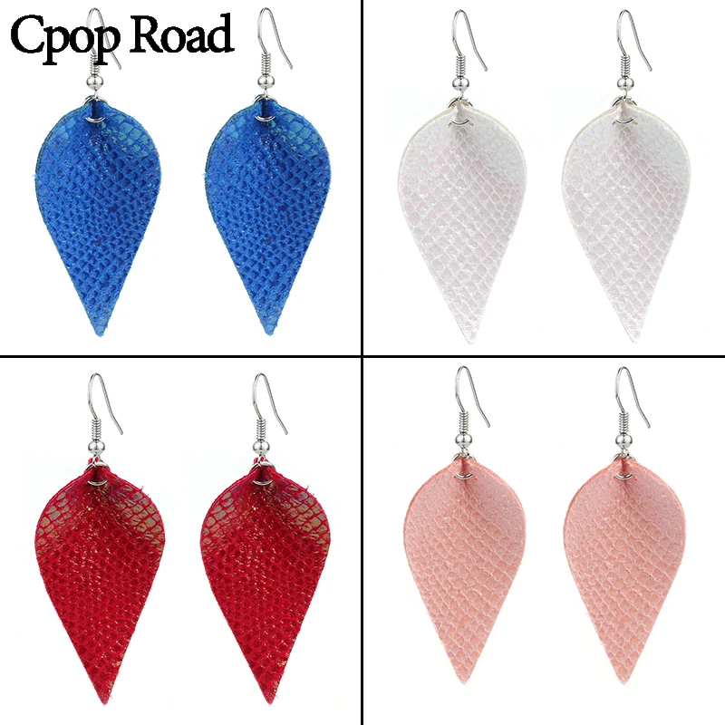 Cpop новые модные серьги из искусственной кожи однотонные простые элегантные в