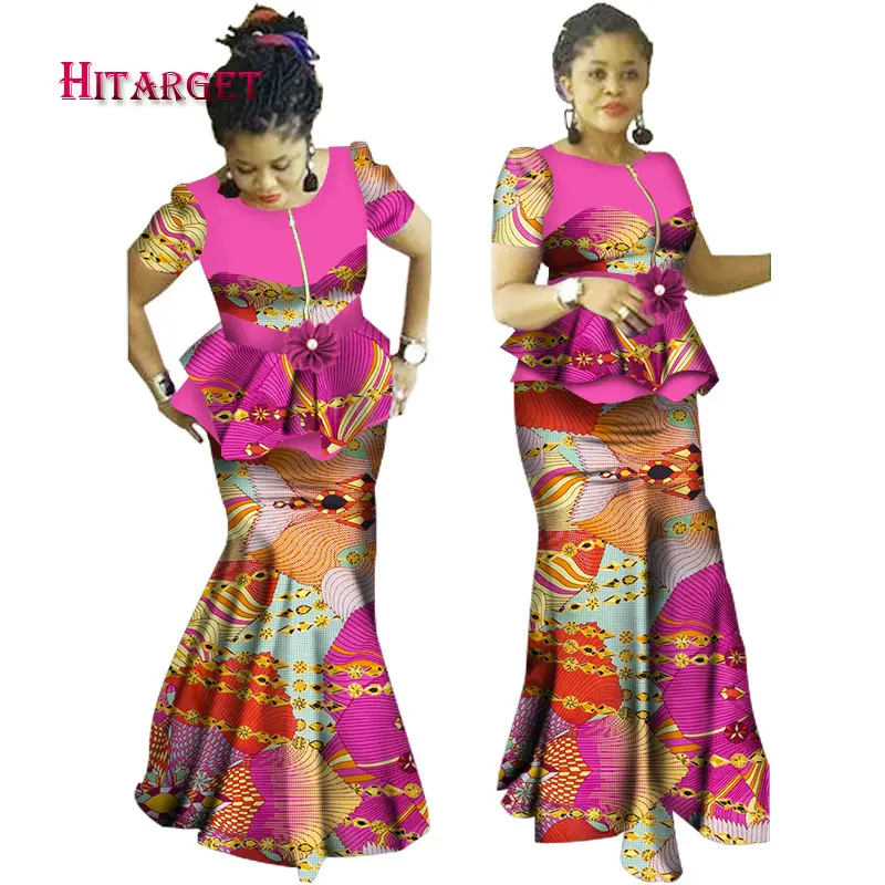 Женский Африканский костюм с юбкой и оборками комплект из 2 предметов в стиле