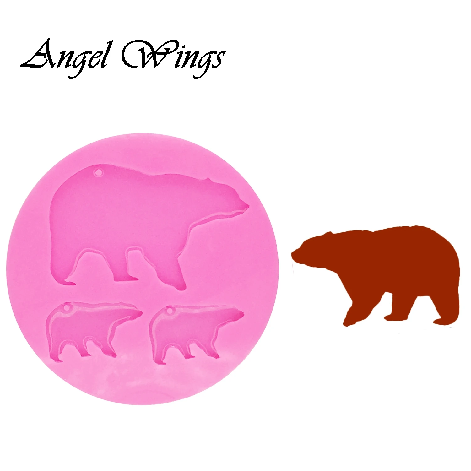 DY0056 Pink DIY блестящее Силиконовое кольцо для ключей, силиконовая форма для мамы, медведя, ребенка, медведя для ключей DY0056 - Цвет: DY0056 Pink