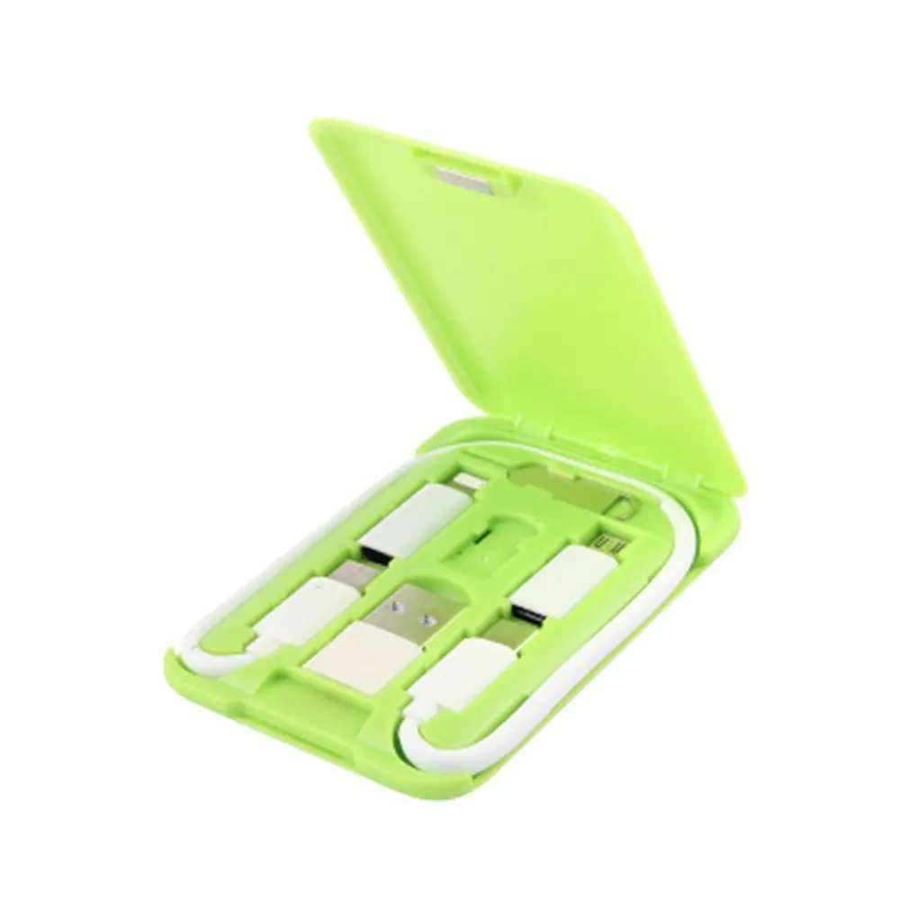 

1 Pc Urban Survival Card Multi-function Data Line Wireless Conversion Head Universal Portable Storage Bag Random Color