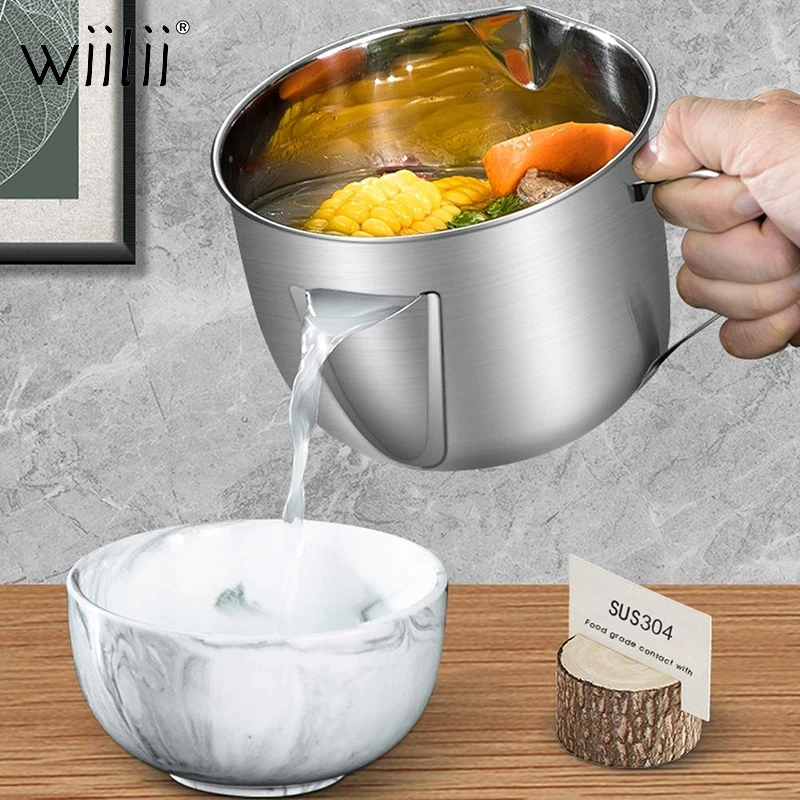 960 мл Суп нержавеющей стали соусник суп жировой сепаратор Многофункциональный