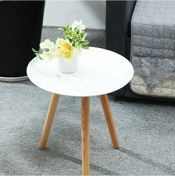 

Nordic Style Retro Tea Table Bedroom Sofa Small Side Table Creative B & B Making Old round Tea Table Tray Easy To Install