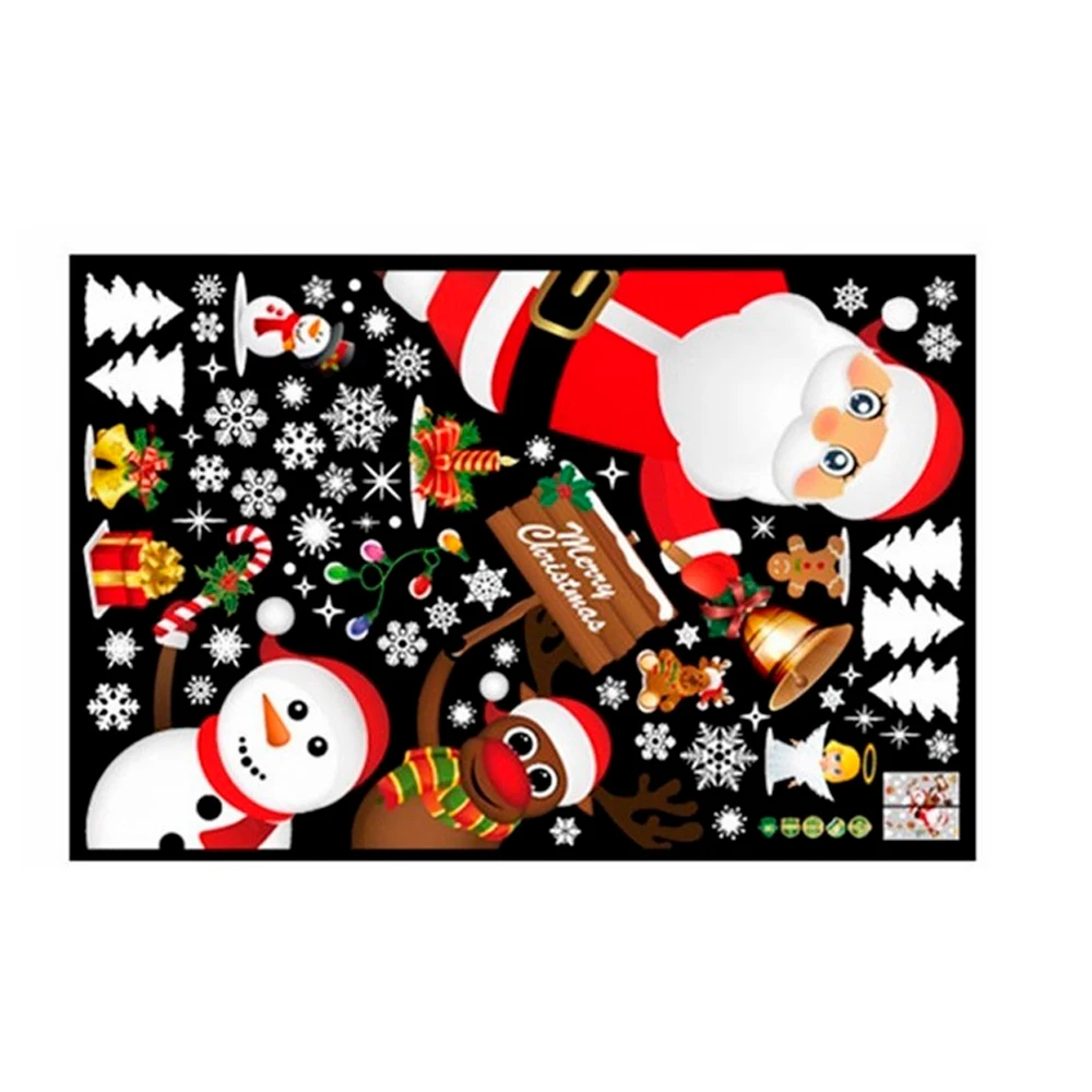 

Window Sticker White Christmas Windows Wall Door Decorations Pvc Beautiful Decal Home Santa Festival Xmas Christmas Sticker