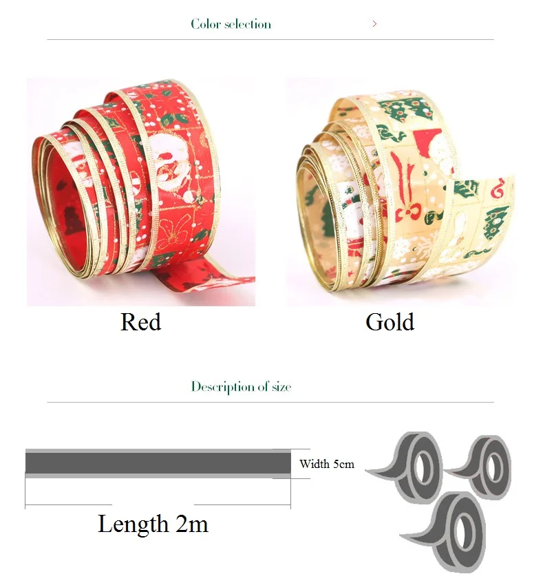 2019 Новое поступление Санта Рождественская лента напечатанная Grosgrain декорации с