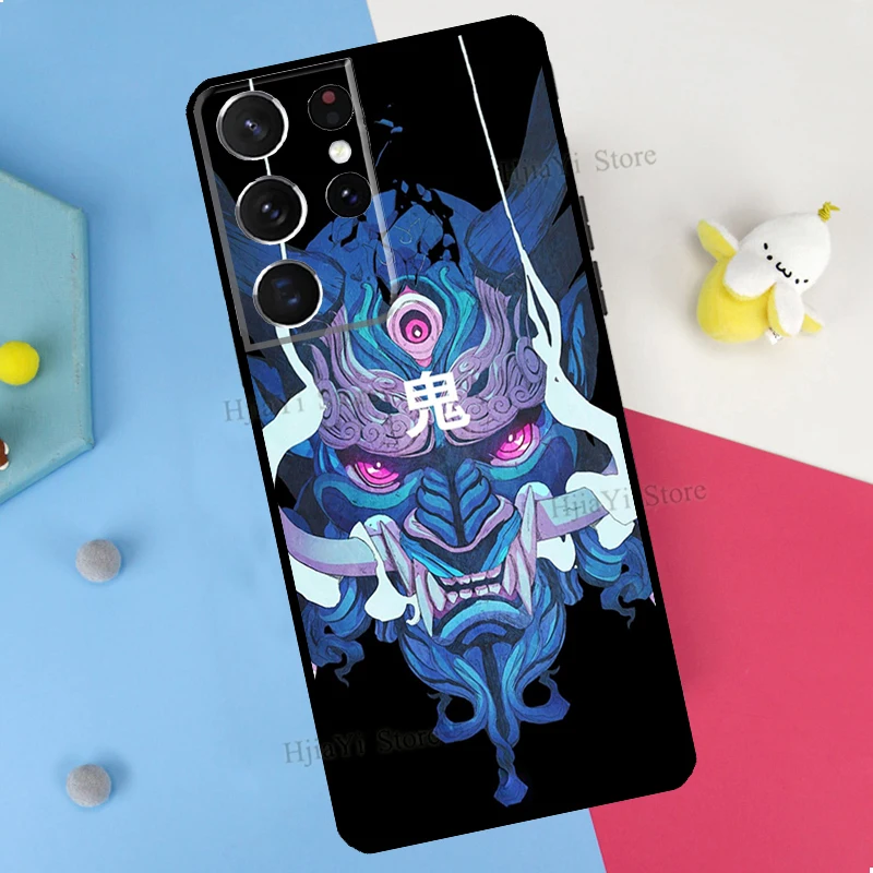 Чехол для телефона Oni Samurai Mask для Samsung Galaxy S21 Ultra S9 S10 S22 Plus Note 10 20 S20 FE.