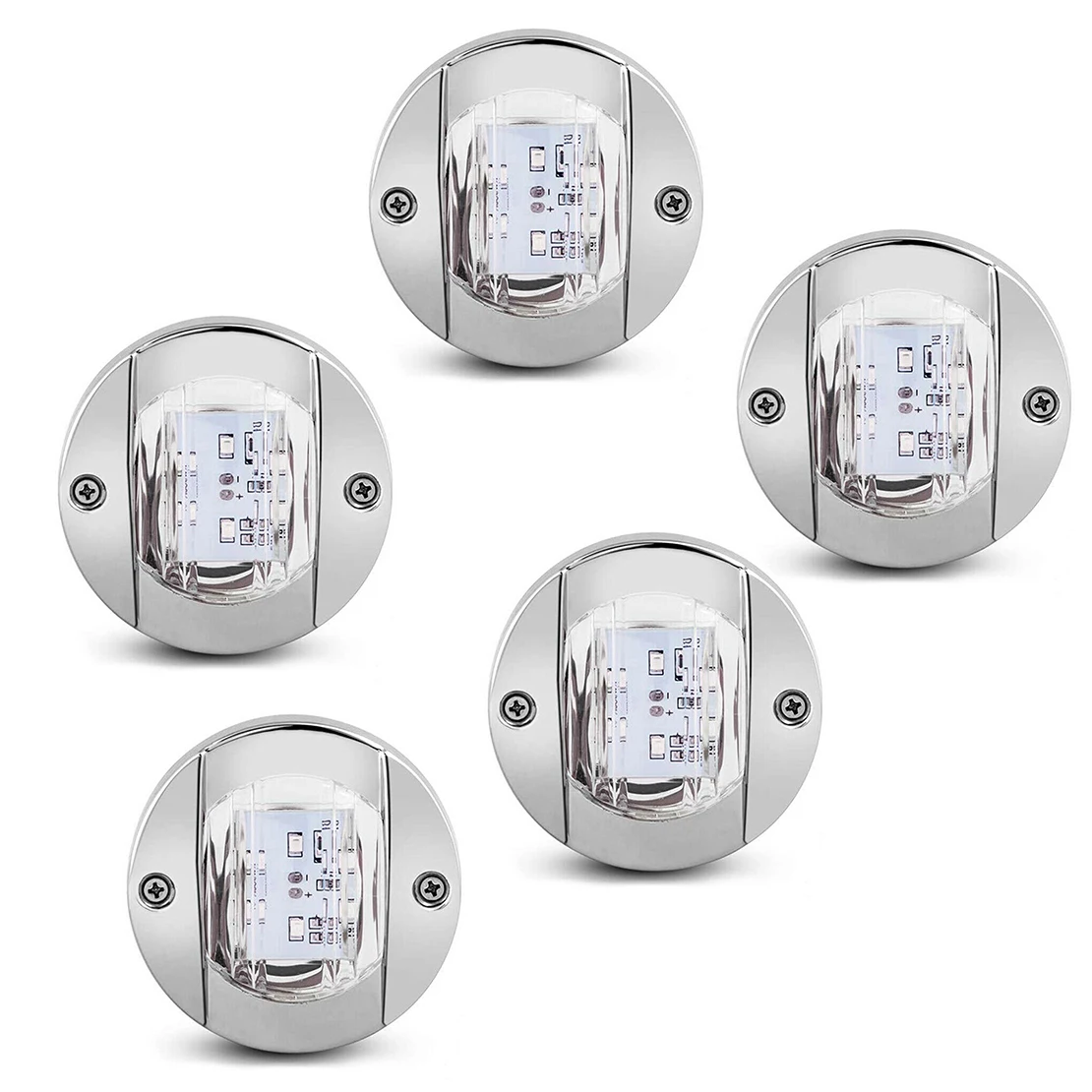 

10pcs/Set 12V IP67 Waterproof Blue Round Marine Boat Stern Light 6-LED Indicator Lamp For Universal Vehicles Yacht