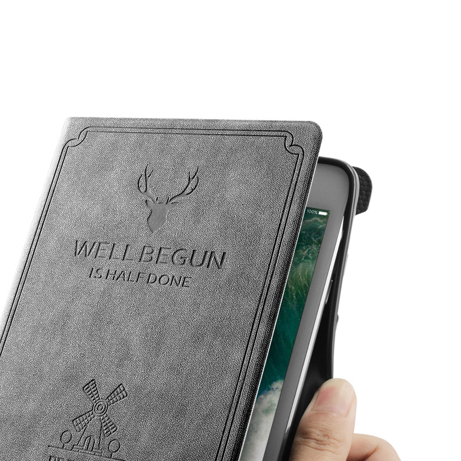 Складной износостойкий ударопрочный кожаный защитный чехол Besegad из микрофибры