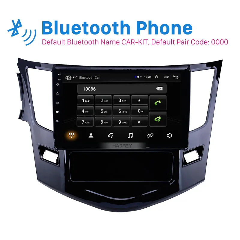 Harfey 9 &quotAndroid9.1 HD сенсорный gps автомобильный радиоприемник для 2012 2013-2016 BYD Surui с Bluetooth