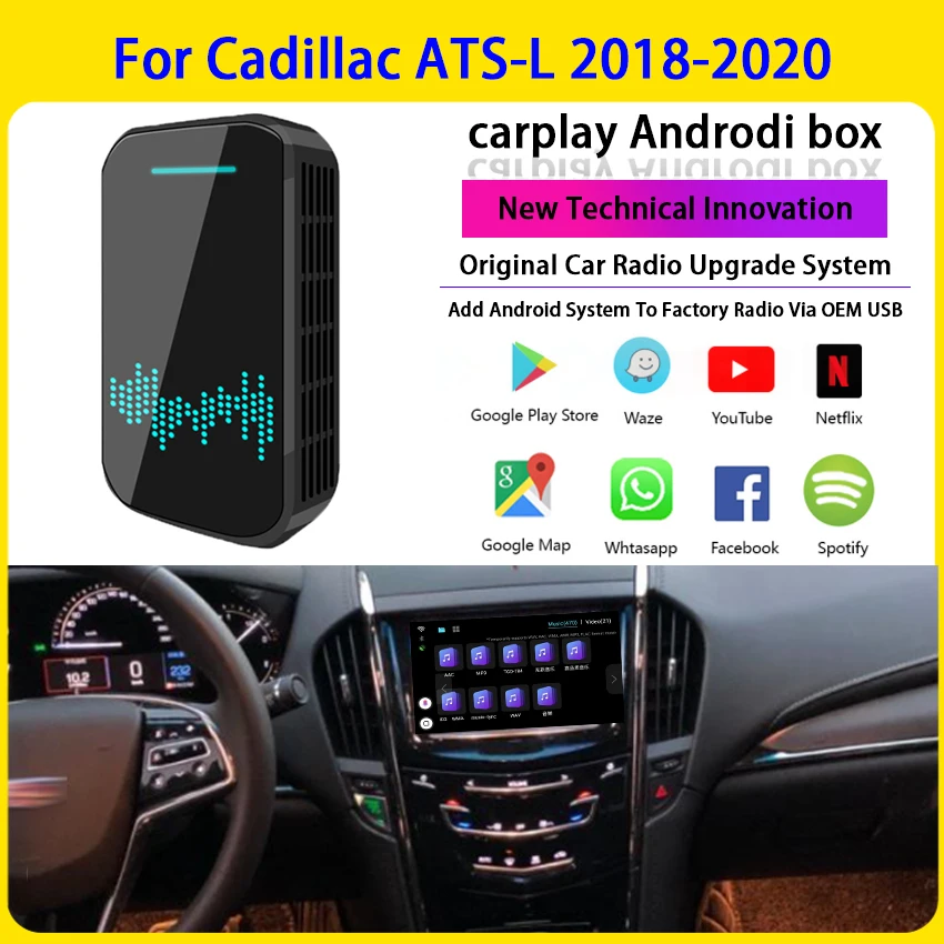 

Carplay Ai Box Usb Android Auto System 4+32G Car Multimedia Player Wireless Carplay Box Video For Cadillac ATS-L 2018-2020
