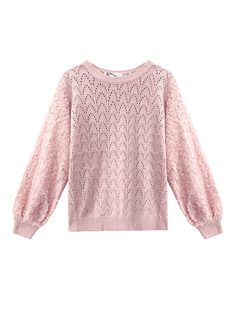 

Knitwear Women Autumn Winter New Lady Temperament Hollow Thin Loose Long Sleeve Sweater