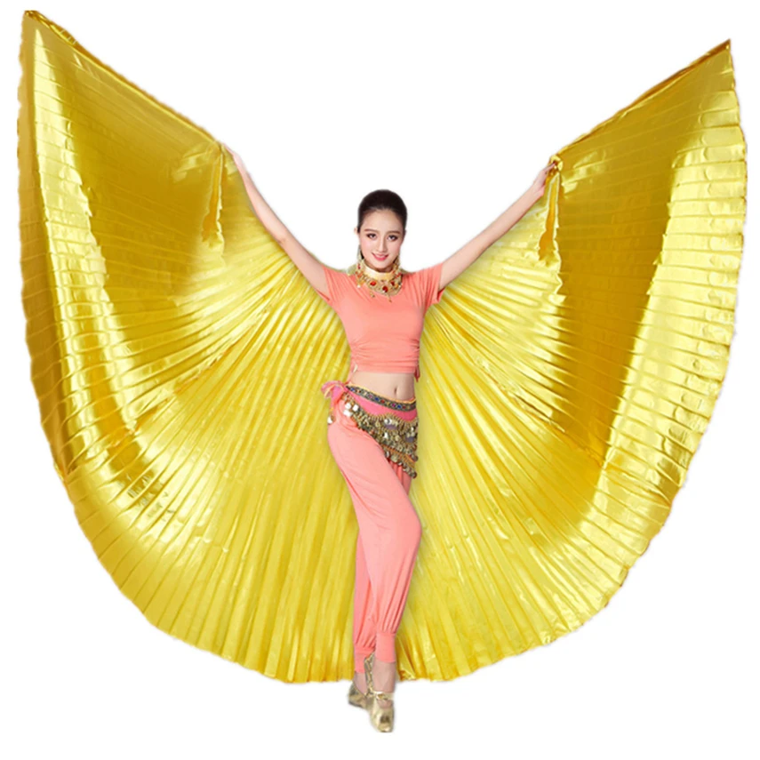 Belly Dance Professional Egyptian for Women Costume Angle Isis Wings with Sticks 360 Degree Angle Halloween Cosplay Accessories
