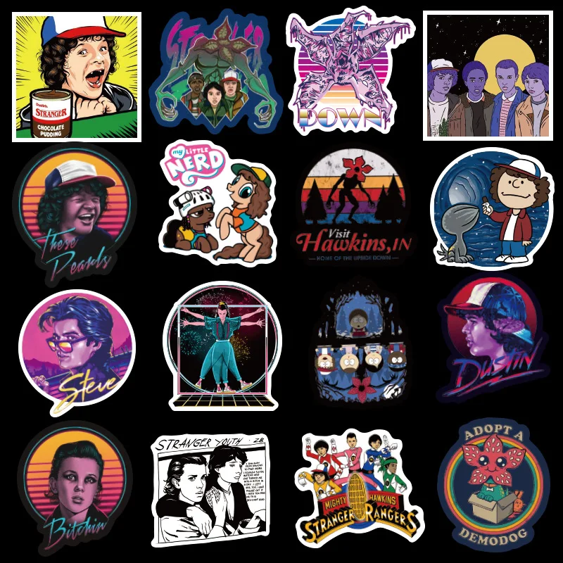 Наклейки в стиле аниме очень странные дела для детей наклейки на ноутбук