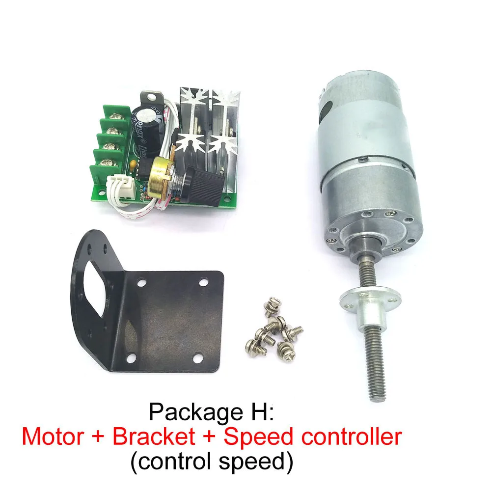 12V Micro Electirc Motor Long Shaft DC 6V Threaded For DIY parts JGB37-555 with Flange | Обустройство дома