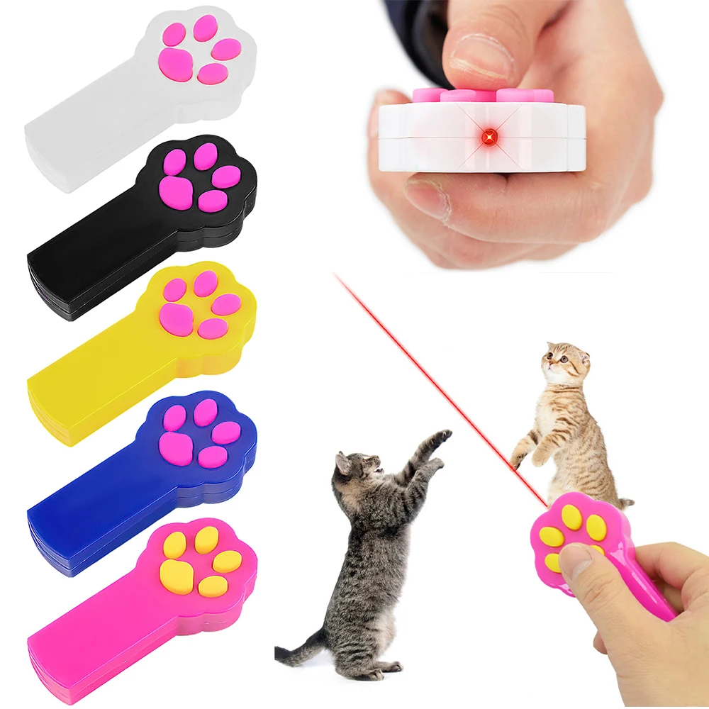 

Pet Cat Laser Toy Funny Cats LED Laser Pointer Stick Kitten Paw Shape Interactive Toys Training CatLaser Pen Pet Accessorie