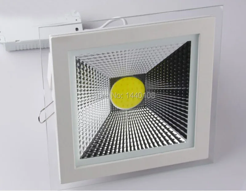 

20pcs/lot New Design Glass Surface 5W 10W 15W LED COB Slim Square Ceiling Recessed Grid Downlight Flat Panel Light