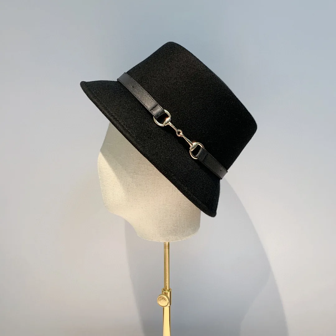 

Панама женская с широкими полями, шерстяная шляпа в стиле хип-хоп, Круглый топ для защиты пляжа, Солнцезащитная Рыбацкая Кепка, дизайнерский...