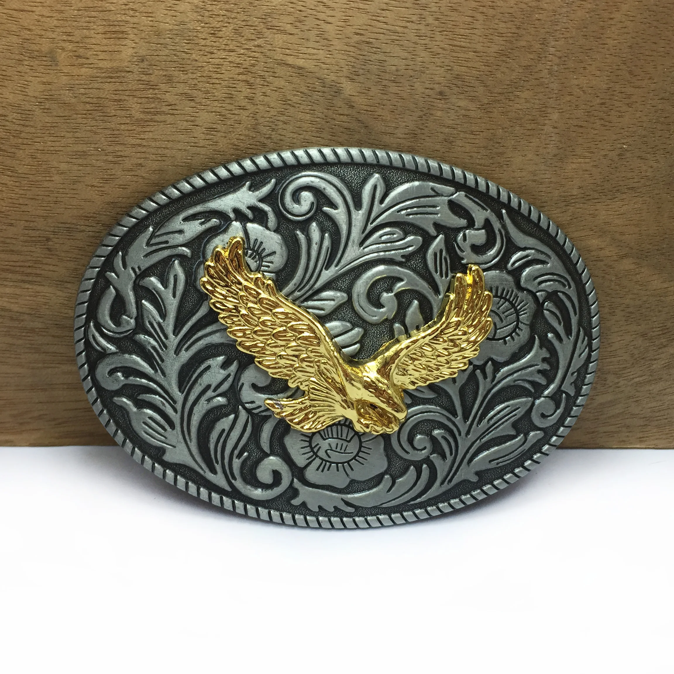 BuckleClub Ретро стиль Западный цветок летающий золотой Орел джинсы подарок ремень