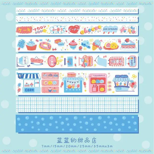 8 шт. Kawaii Японские закуски журнал васи лента набор клейкая лента DIY Скрапбукинг наклейка этикетка Kawaii японская клейкая лента - Цвет: Красный