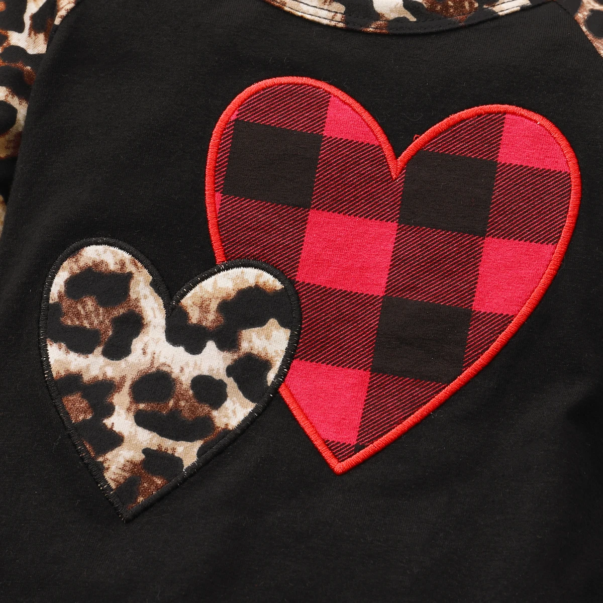 Conjuntos de ropa para ni&ntilde;as de 1 a 6 a&ntilde;os, camisetas con estampado de leopardo, Tops + pantalones acampanados, trajes informales-1