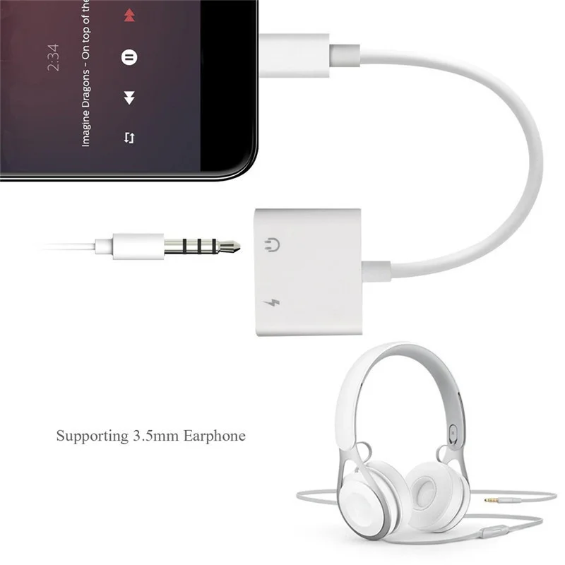 Аудиоадаптер 2 в 1 с разъемом Lightning для наушников 3 5 мм iPhone 11 12 Pro 7 8 Plus X | Мобильные