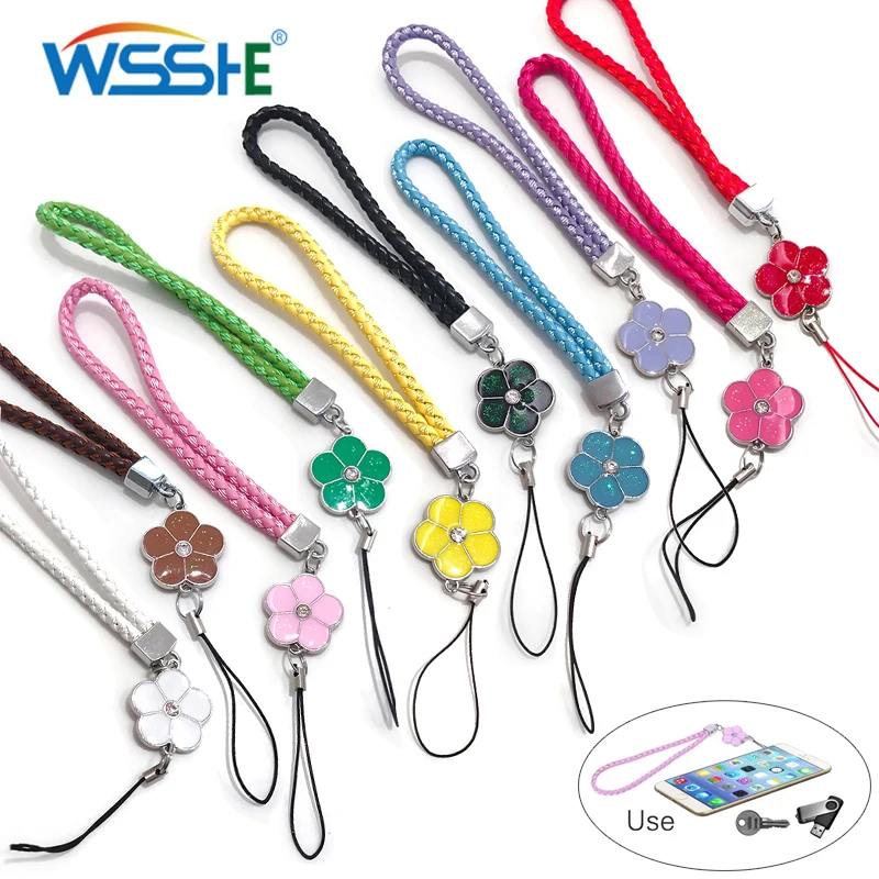 

Mobile Phone Straps 10 Colors Flowers Braid Lanyards for Key Phone ID Card Fashion Casual Weave Lanyards Straps Lanyard Holder