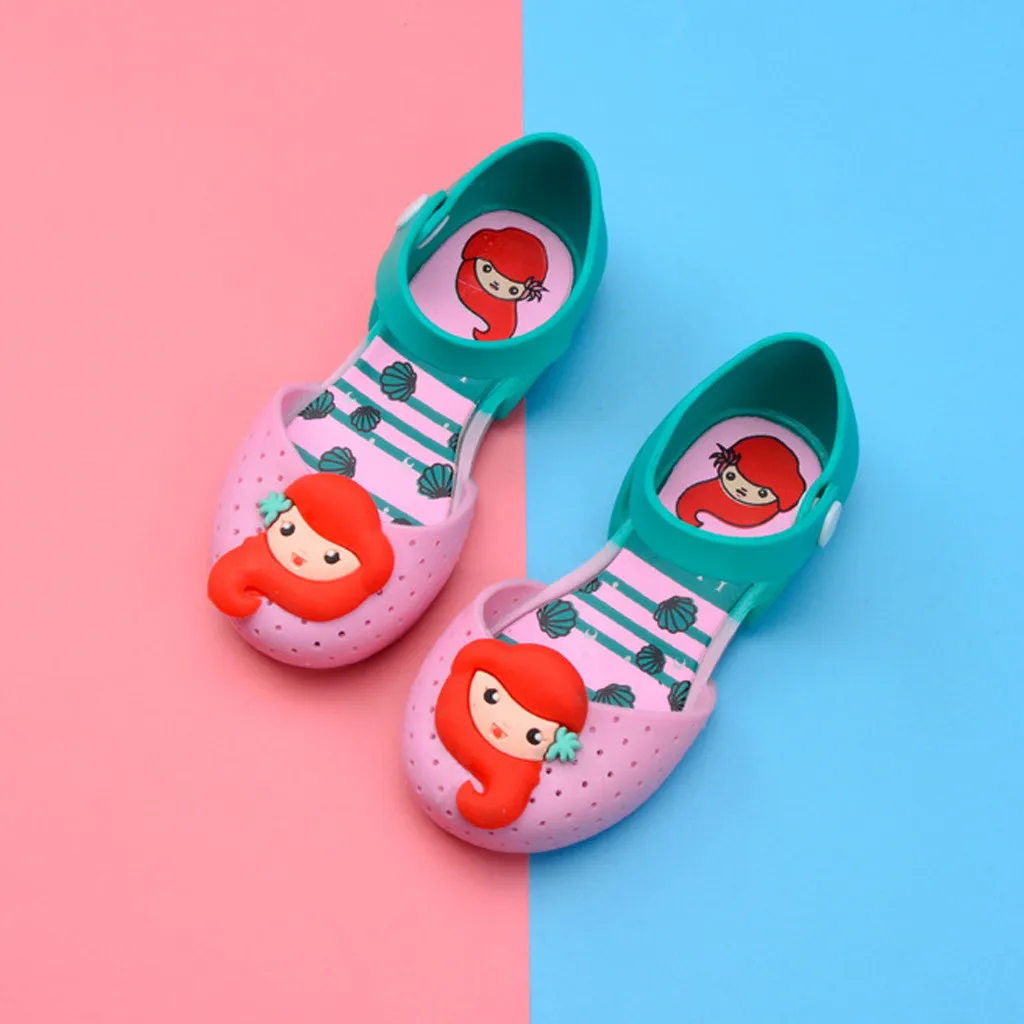 SAGACE Toddler Infant Shoes Kids Baby Girls Cartoon Casual Princess Cute Jelly Kid First Walkers Sandals |