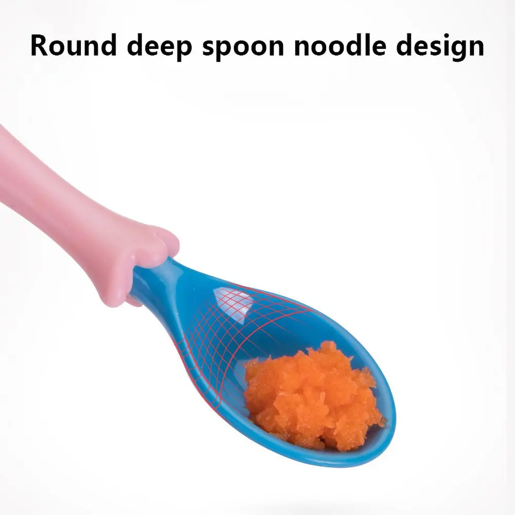 

2pcs/Lot Baywell Baby Learning To Eat Curved Fork And Spoon Set Children Feeding Tableware Can Be Twisted Spoon Wholesale
