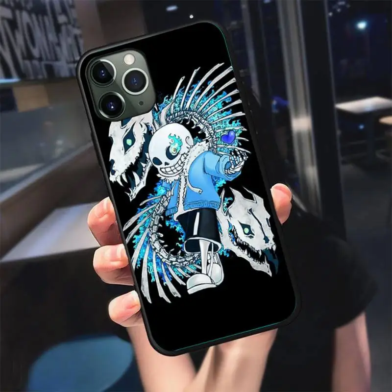 

undertale papyrus sans doggo Phone Case For iphone 7 8 plus x xr xs 11 12 mini pro max Black Soft nax fundas cover