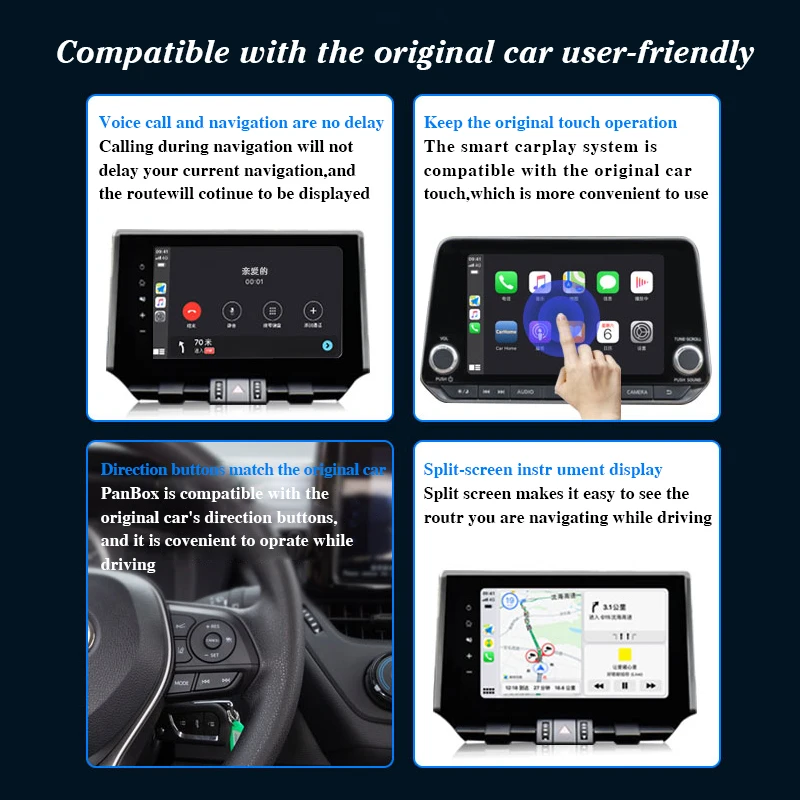 Беспроводной адаптер CarPlay для Toyota Corolla Highlander FJCruiser Reiz Camry Crown Prius Coaster Prado Previa RAV4 |