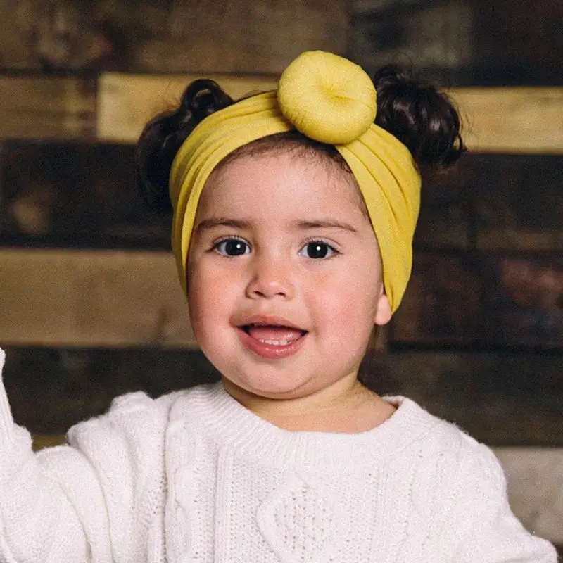 

6Pcs/Set Baby Girls Lovely Knotted Ball Donuts Hairband Elastic Wide Headband Stretch Bandanas Turban Headdress Accessories