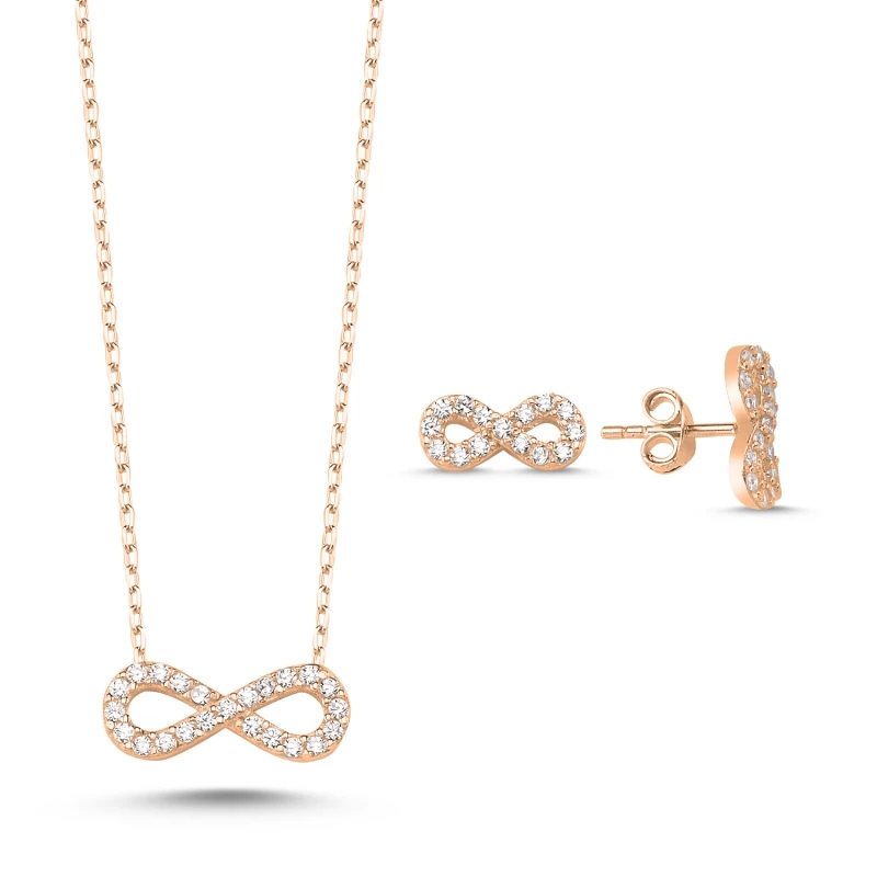 

Silver 925 Sterling Zircon Cubic Zirconia Infinity Set