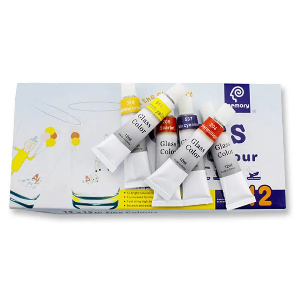 

12ml Solid Water Color Set Graffiti Crafts Permanent Pigment Paints Set Solid Water Color Pigment Glass Painting Kit Artist