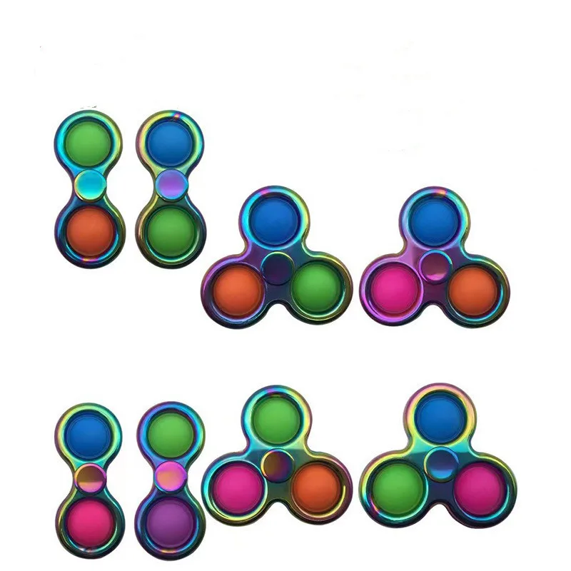 

1Pcs Fidget Spinner Dimple Alloy Flower Sides Finger Digits Spinners Toys Dimpl Flip Spinning Adult Stress Reliever Toys