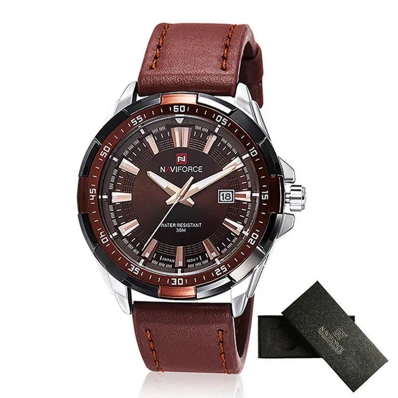 

NAVIFORCE Fashion Business Men Luxury Watch Military Waterproof Quartz Man Watches Leather Sports Man Clock Relogio Masculino