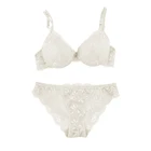 Комплект женского кружевного нижнего белья с вышивкой и бюстгальтером