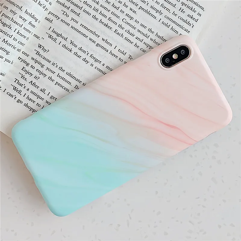 0832 4 FLYKYLIN милый розовый мраморный чехол для iphone XS Max XR X 6 S 6 S 7 8 Plus задняя крышка на мягкой IMD силиконовой матовой Coque держатель стенд - Цвет: 0832 4