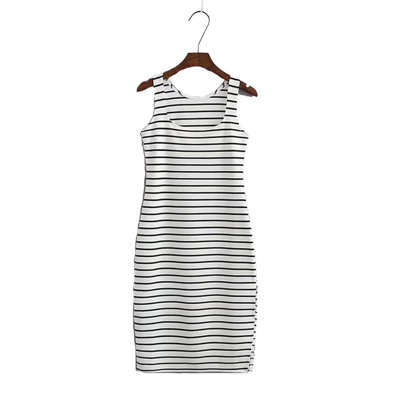 

Dresses 2021 Summer For Women Casual Stripes Dress Girl Sexy Short Robe Clothing Beach Casual stripe Sleeveless Spring Elegant