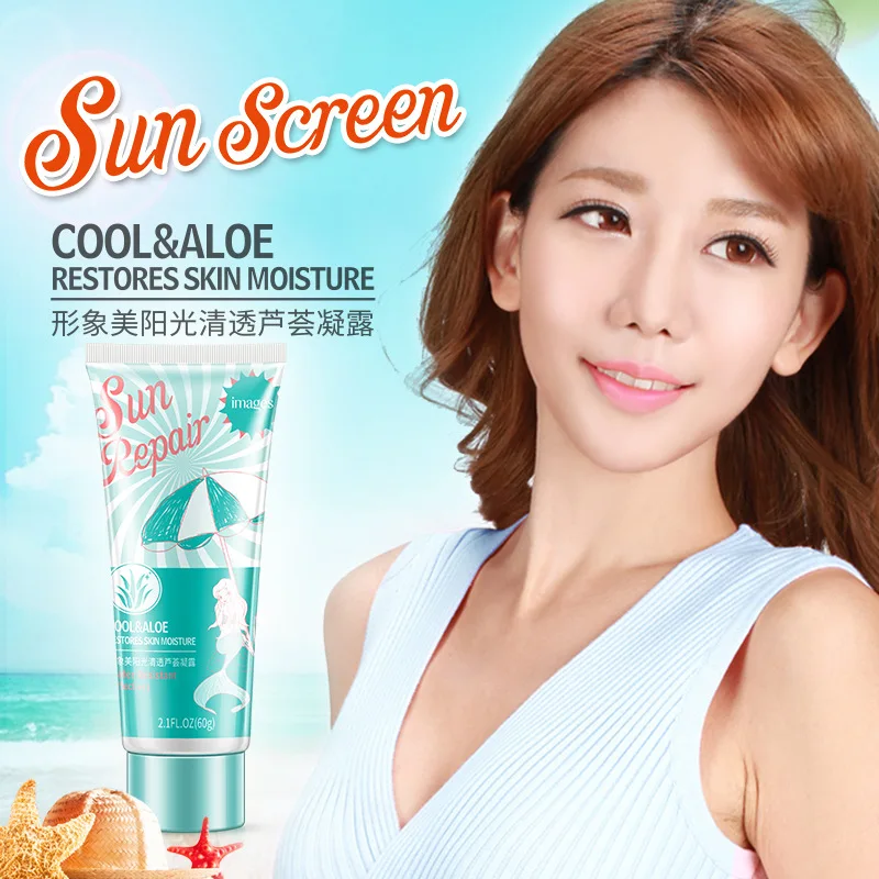 

images Aloe Vera Sunscreen Cream Facial Care Moisturizing oil control moisturizing skin Sun Repair Body Care 60g