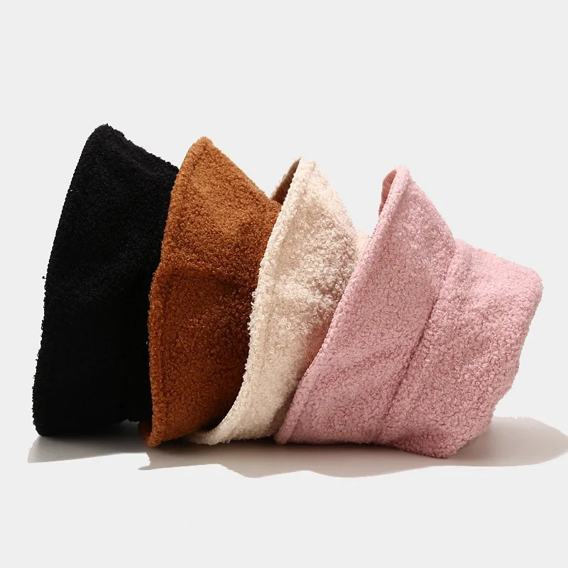 

Autumn Winter Corduroy Bucket Hat Women Plus Plush Panama Hat Streetwear Warmer Folding Big Wide Visor Vintage Flat Hats